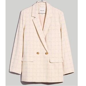 Madewell Plus Size 1X Cream The Caldwell Blazer Ghent Plaid
